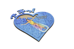 פאזל עץ בצורת לב 