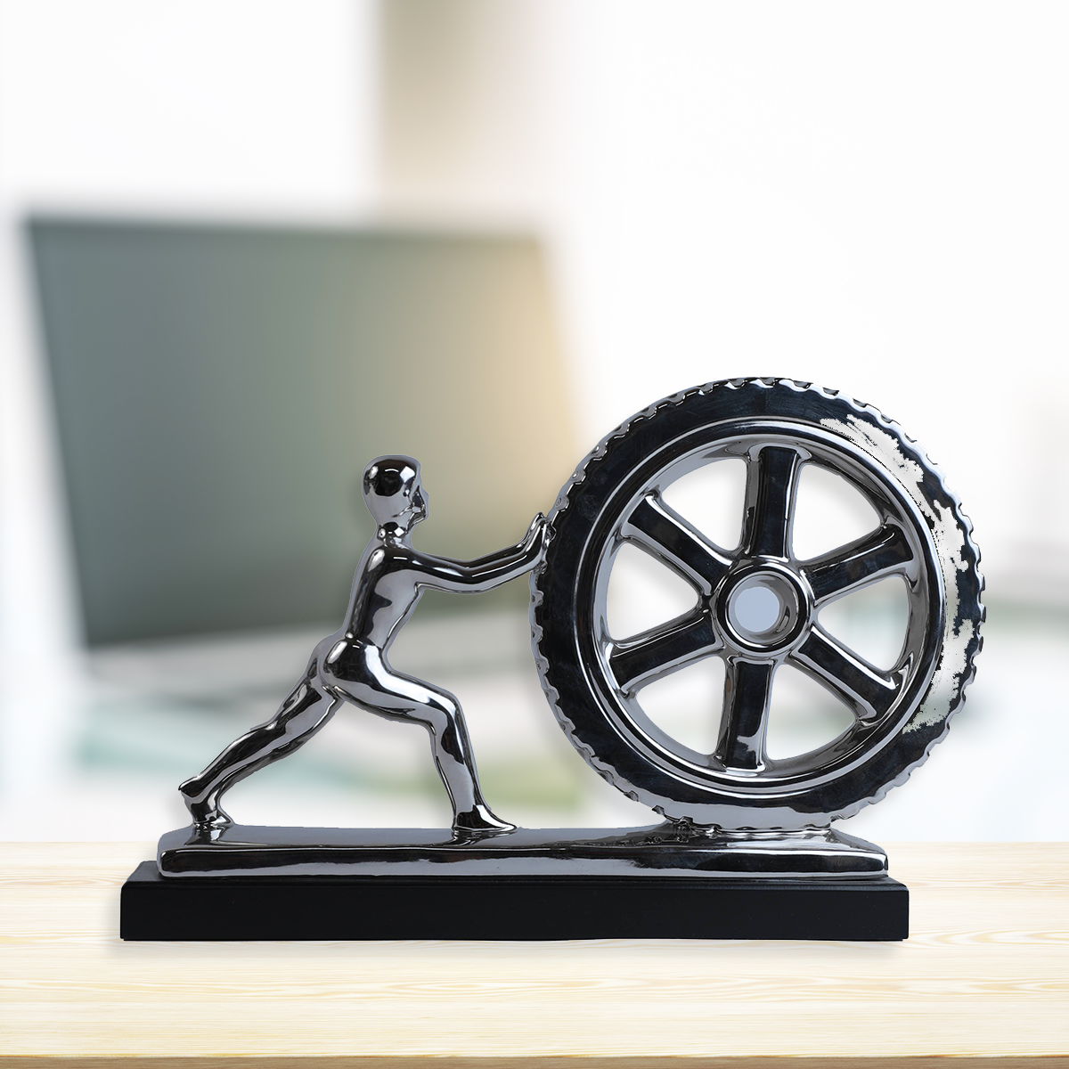 איש גורר גלגל